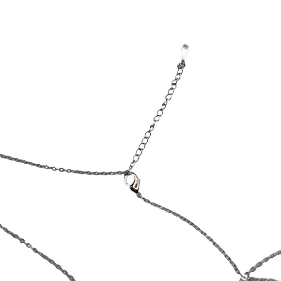 New Jardme Silver Tone Cubic Zirconia Heart Cable Chain Necklace - Picture 6 of 11